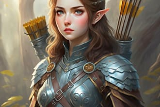 do a awesome character d and d character illustration