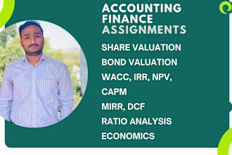 do accounting and finance assignments, financial reports, analysis and projects