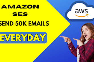 setup amazon ses AWS account approved for 50k email sending
