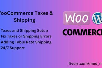 setup woocommerce taxes and shipping or fix issues