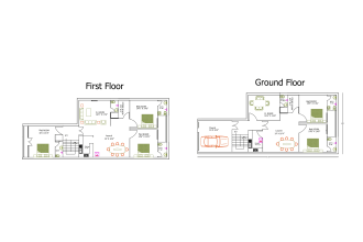 draw section, elevation, site plan and master plan of house