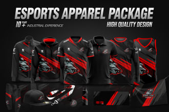 design sublimation esports jersey and apparel package