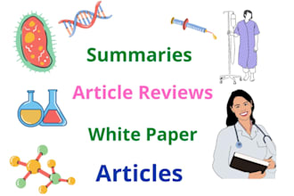 do research and write medical, biology articles, blogs, whitepapers, summaries