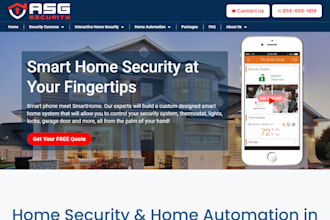 design automated cctv camera alarms surveillance website using shopify wix duda