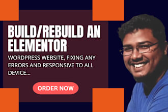 build or rebuild elementor pro wordpress websites and fix any errors
