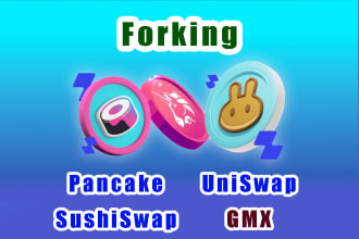 fork pancake, uniswap, sushiswap and gmx on evm, solana