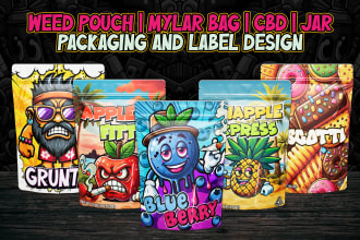 design unique weed pouch, mylar bag, cbd products