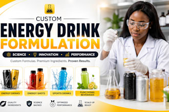 formulate food and beverage energy drinks and supplements as a food chemist