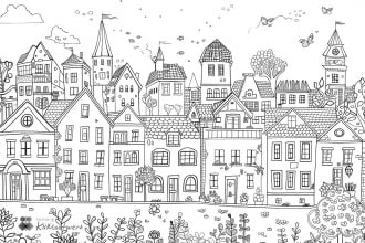 create an amazing coloring page for kids, adults or company with logo