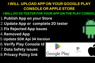 upload app on your google play console or apple store