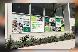 design an eye catching shop front or store front, window graphics