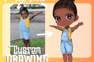 draw your kid as a cute kawaii chibi for birthday gift