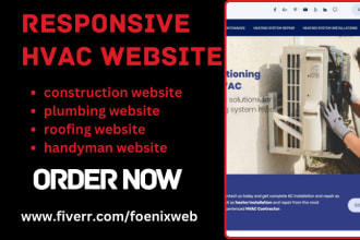 design hvac website construction website plumbing roofing handyman website