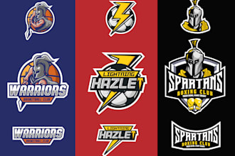 design sports mascot logo for team, event, league, tournament, competition