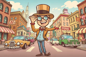 create retro vintage custom cartoon illustration