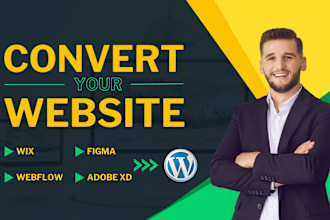 convert clone transfer or copy wix, figma and webflow to wordpress website