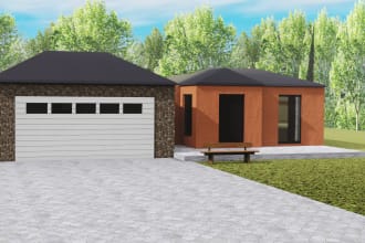 make 3d american or canadian style residential house