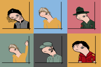 draw doodle art illustration, weird faces, stickmen, anything