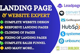 create landing page on unbounce, leadpages, convertri, getresponse or instapage