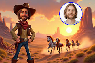 turn your portrait into a disney style cartoon illustration