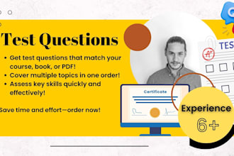 create test questions for any topic in your online course or ebooks
