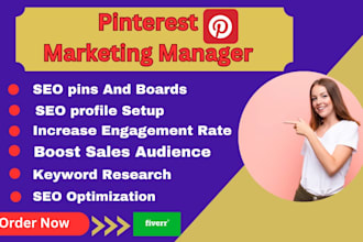 create seo pins and boards as a pinterest marketing manager