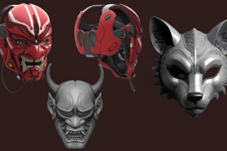 sculpt 3d mask 3d halloween mask 3d helmet model for you