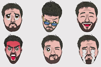 create cute cartoon animated stickers and emoji