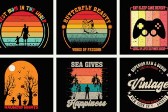 make awesome retro vintage t shirt design and vintage t shirt design for you