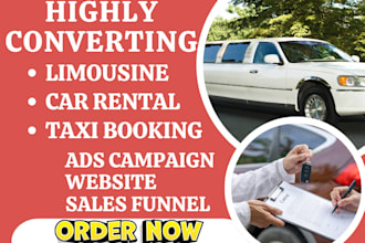 promote your limousine car rental chauffeur limo taxi booking via ads campaign