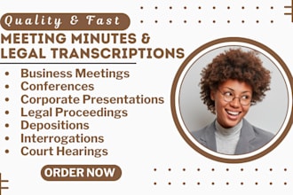 transcribe audio business meetings court hearing depositions video transcription