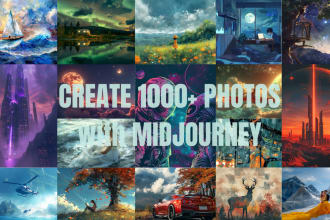 create up to 1000 midjourney generated photos tailored to your prompts