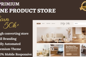 premium shopify one product store design and niche research