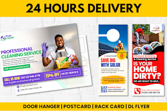 design door hanger, eddm postcards, rack card, dl flyer
