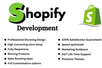 be shopify store developer, store design and redesign