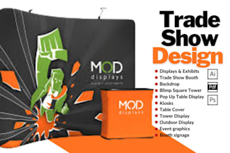 design custom graphics trade show booth or backdrop for exhibition
