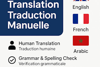 do accurate manual translation services in english, french, and arabic