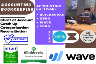 setup, catch up or reconcile your bank in quickbooks, xero, wave accounting