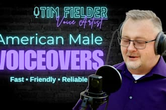 record a professional, american, slightly texan, adult, male voice over