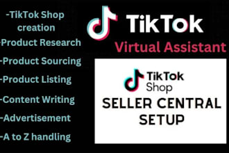 setup up tik tok shop, managing tiktok ads and shop,