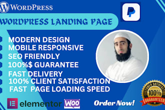 create responsive design and clone landing page with elementor and wordpress