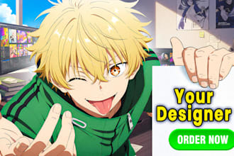 design anime, manhwa and manga thumbnails for channel growth