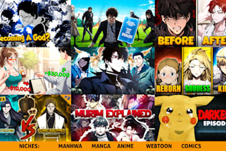 design eye catchy manhwa, manga and comic thumbnails