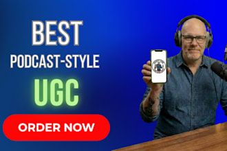create a podcast style ugc ad for your product or service