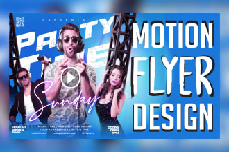create stunning animated motion flyer, poster for party club, concert, event