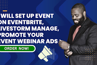 set up event on eventbrite, livestorm manage, promote your event webinar ads