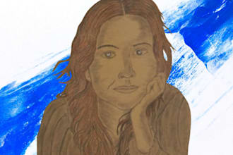 create a hand drawn charcoal sketch