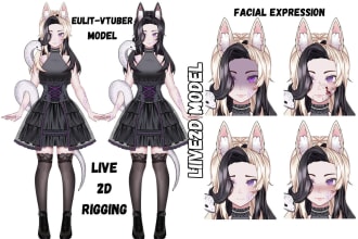 live2d model, anime model, vtuber model, vtuber rigging for streamers on twitch