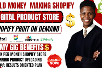 create shopify store, digital product store, website promotion, redesign shopify