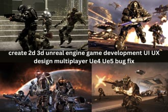 develop 2d or 3d game in unreal engine ue5 design ui ux